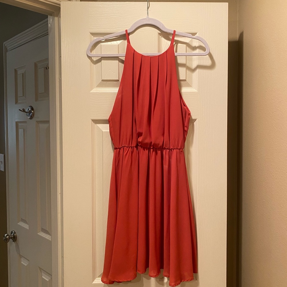 Burnt pink/orange dress (small)